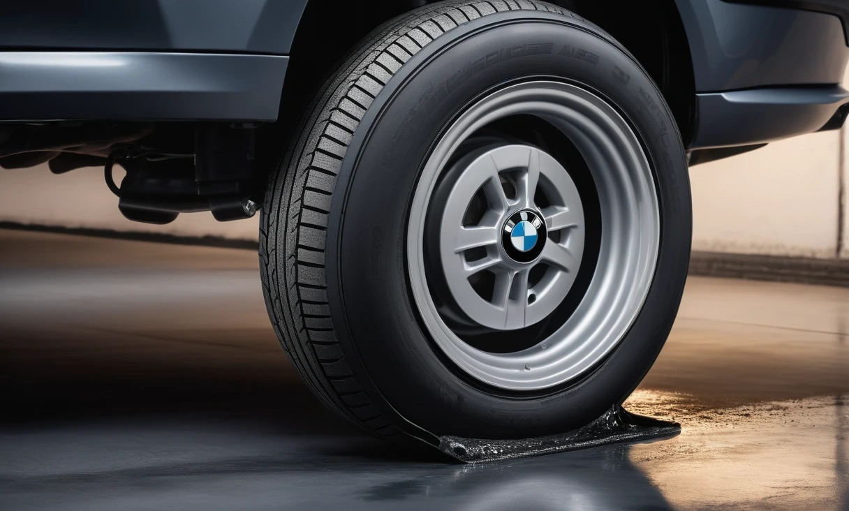 closeup shot leaking bmw 0