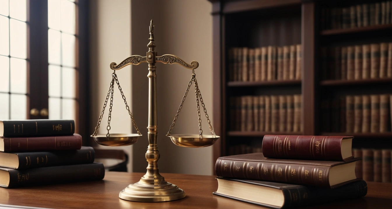 조기폐차지원금<br>- 차량 기준가액 및 보조금 혜택 최대치 확인 전략 (a classic brass balance scale of justice next to leather-bound law books, moody professional legal aesthetic, no people)