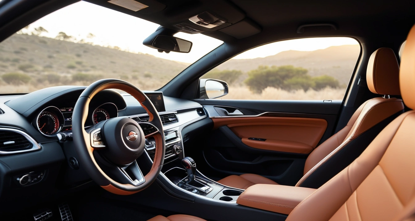 조기 폐차 지원금<br>- 선착순 예산 소진 대응을 위한 조기 폐차 지원금 신청 전략 (a clean modern car interior, premium leather steering wheel and dashboard, soft ambient lighting, no people)