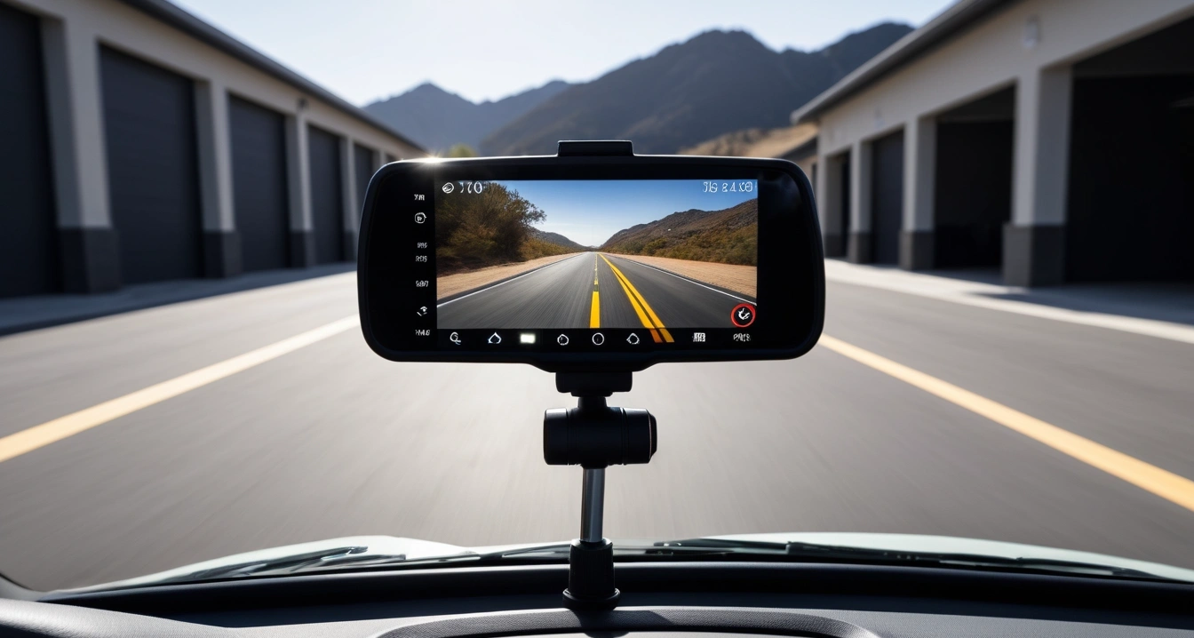 close up of a modern a neat dashcam inst 1