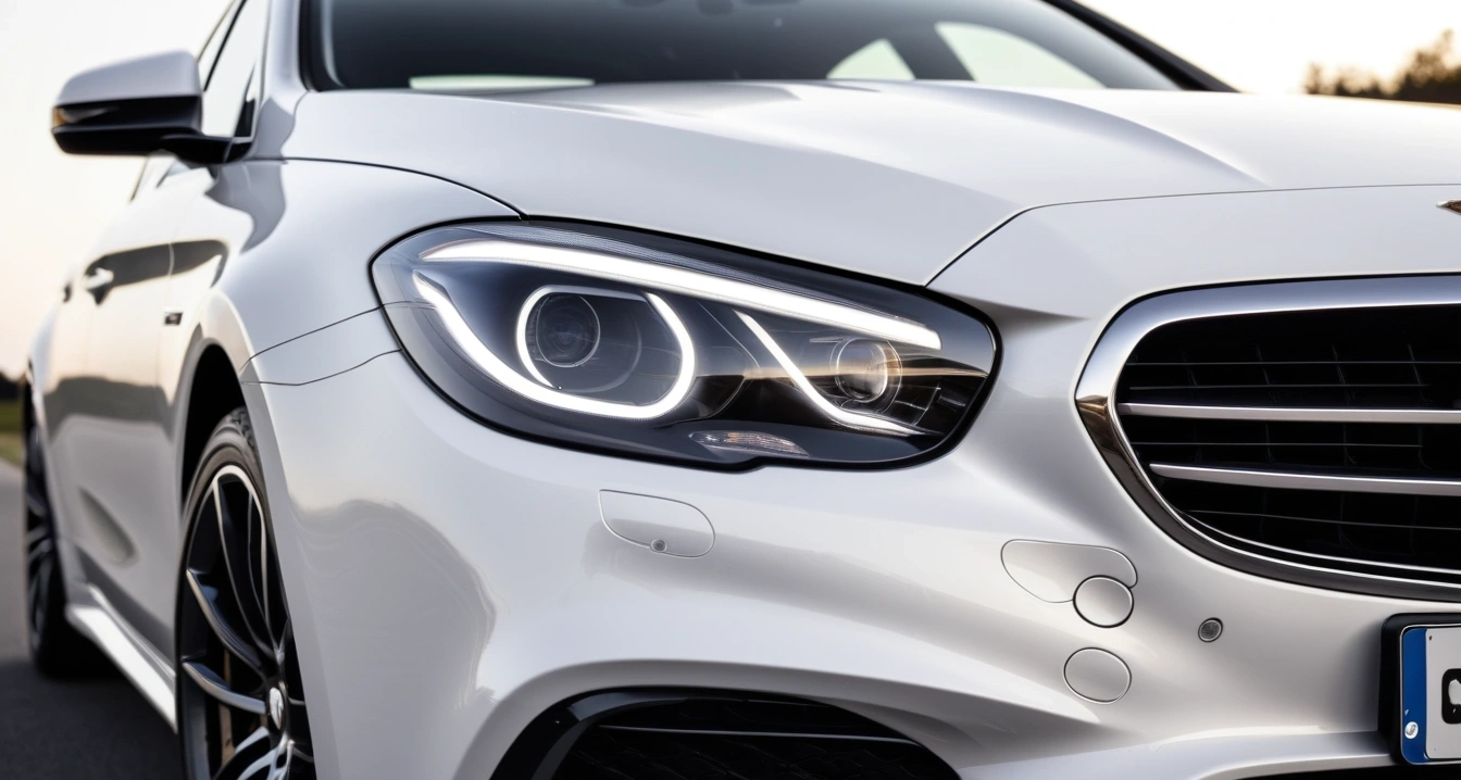 close up of a modern luxury car headligh 1 10