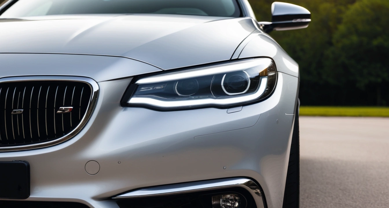 close up of a modern luxury car headligh 1 2