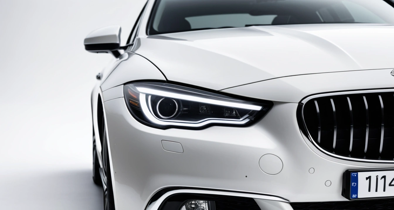 close up of a modern luxury car headligh 1
